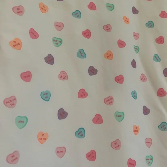 SKIMS Heart Print Lace Trim Romper Onesie